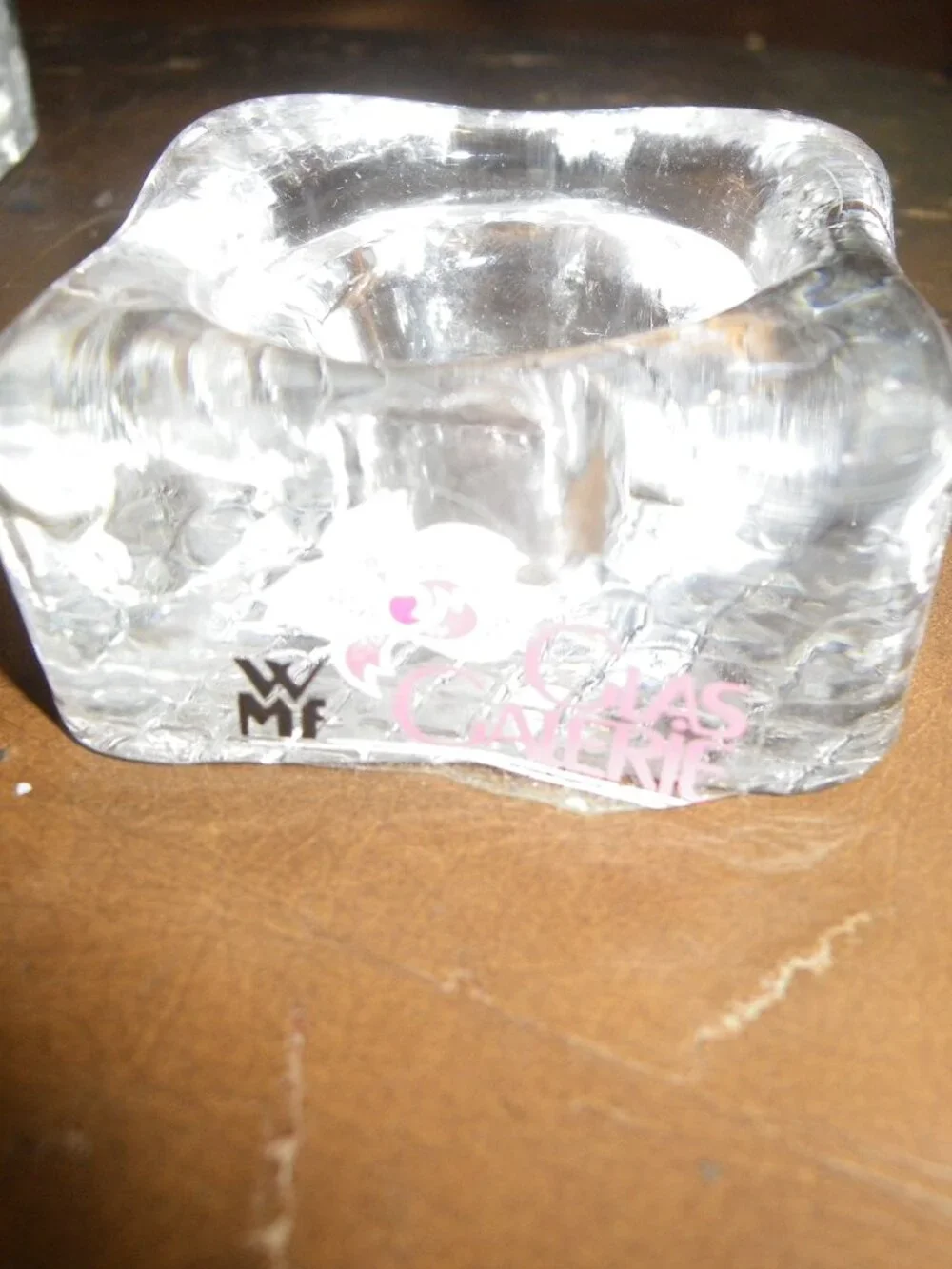 2 Small Ice Cube Style Candle Holders WMF Glas Galerie